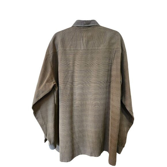 Bugatchi Uomo XL Brown Plaid Mens Dress Shirt - Picture 2 of 3
